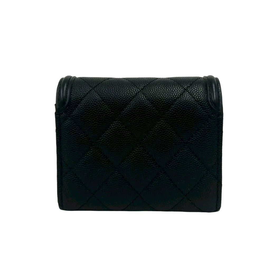 CHANEL Black Caviar Leather Logo Wallet - Picture 2 of 10